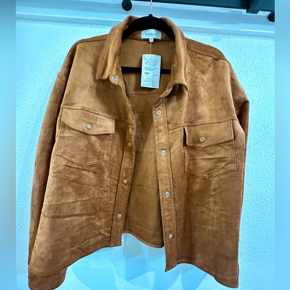 Wishlist Microsuede Jacket With Fringe